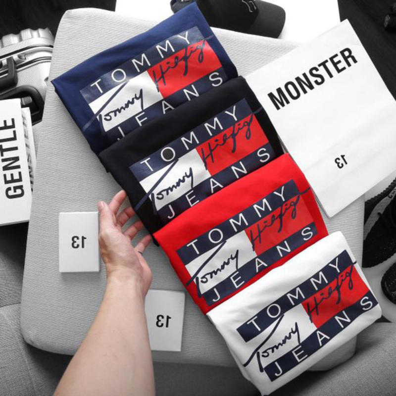 Áo thun Tommy chất liệu Cotton co giãn 4 chiều dành cho nam nữ 2