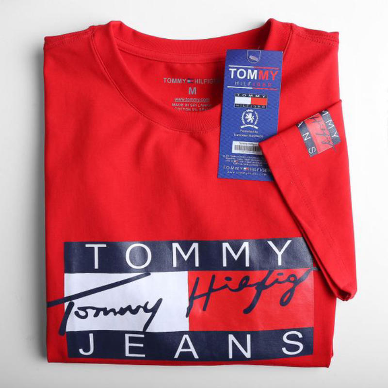 Áo thun Tommy chất liệu Cotton co giãn 4 chiều dành cho nam nữ 6