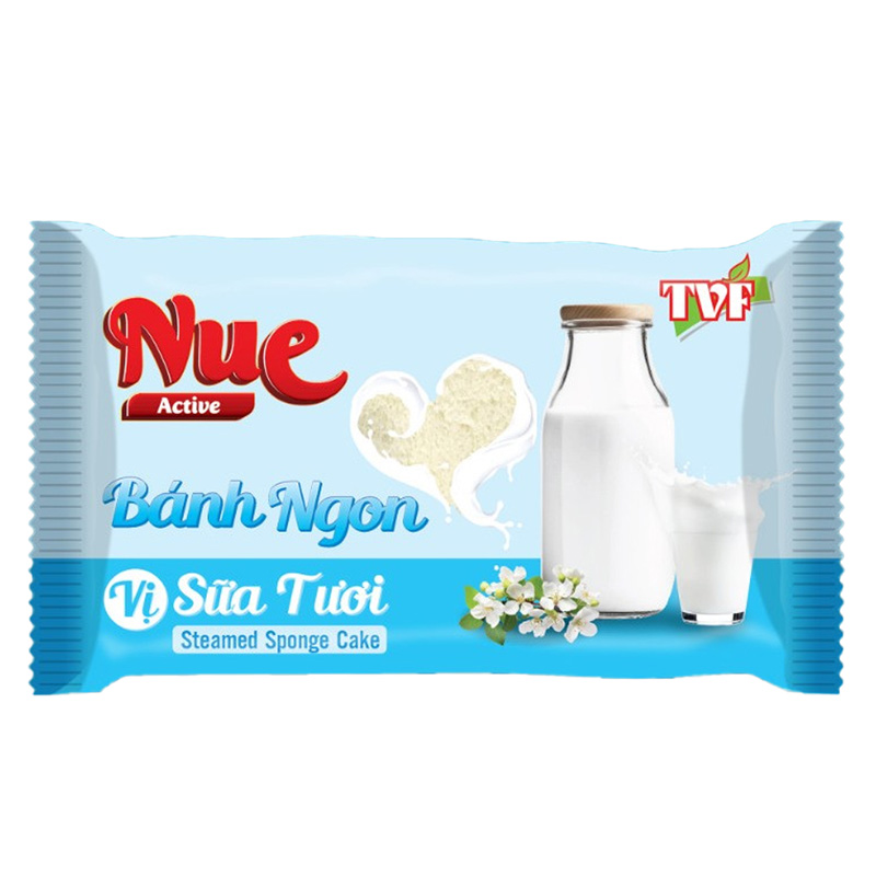 Bánh bông lan tươi vị sữa tươi Nue gói 33g