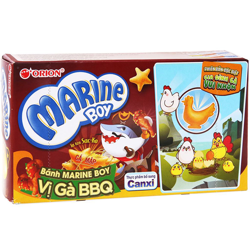 Bánh cá vị gà BBQ Orion Marine Boy hộp 35g