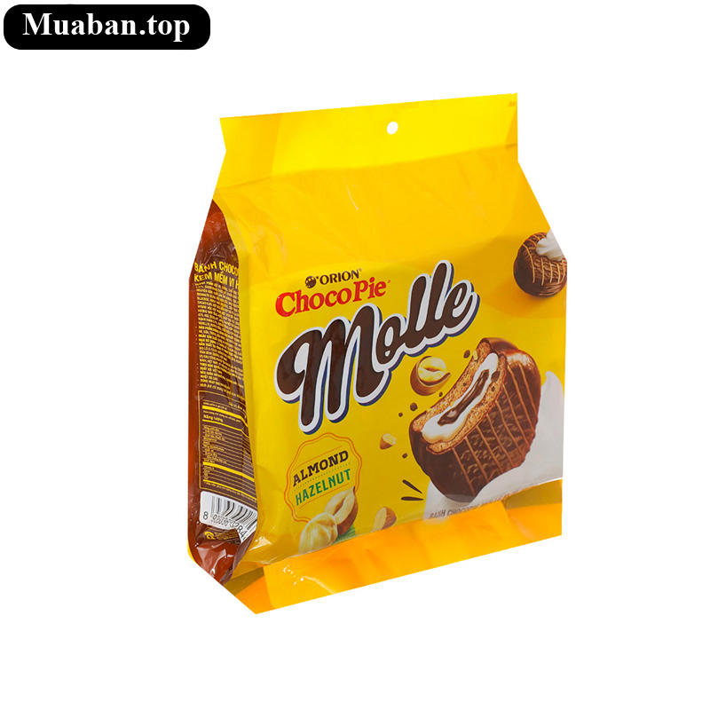 Bánh Choco pie Molle kem mềm vị hạnh nhân gói 184g 8 cái