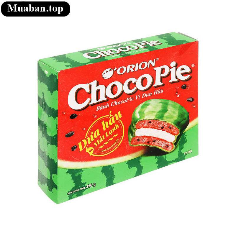 Bánh Choco pie vị dưa hấu hộp 12 cái