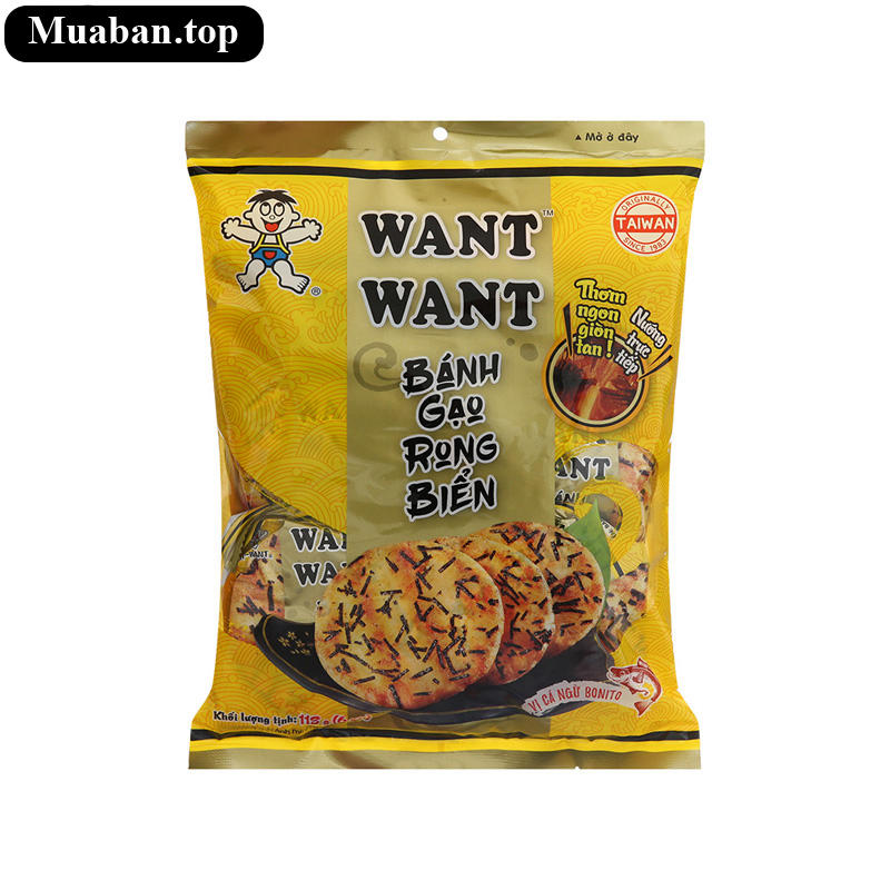 Bánh gạo rong biển Want Want gói 118g