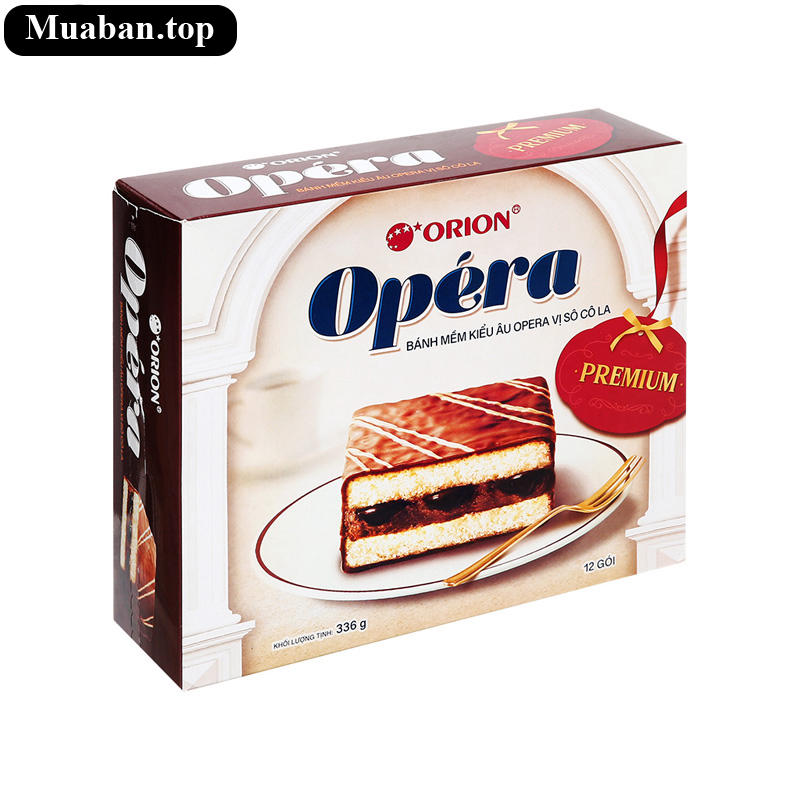Bánh mềm kiểu âu Orion Opéra vị socola hộp 336g 12 cái