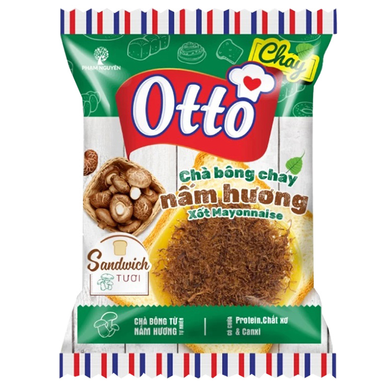 Bánh mì sandwich chay chà bông nấm hương xốt Mayonnaise Otto gói 85g