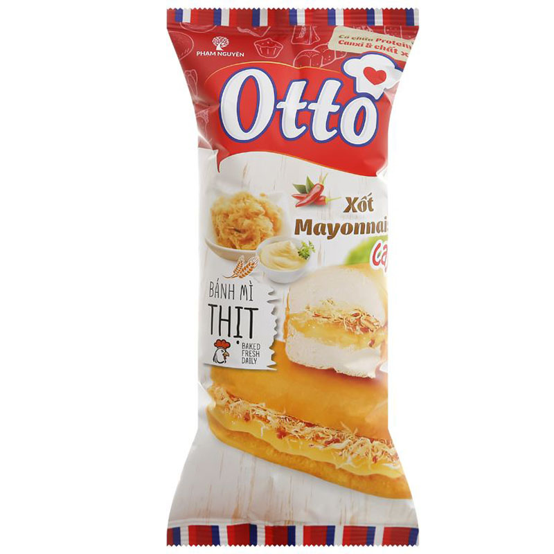 Bánh mì vị thịt xốt mayonnaise cay Otto gói 50g