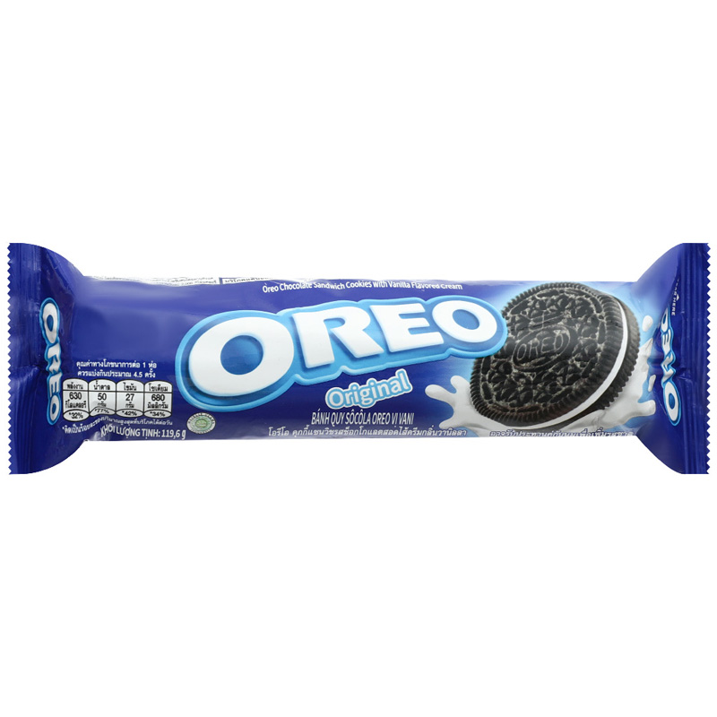 Bánh quy nhân kem vani Oreo gói 120g