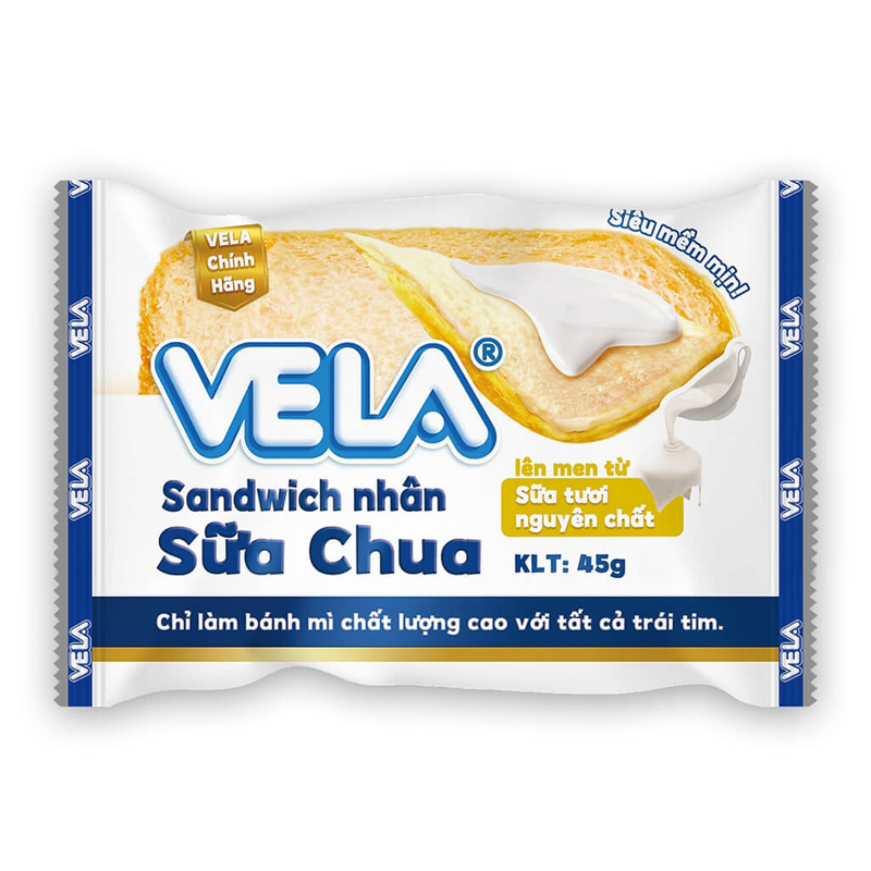 Bánh sandwich nhân sữa chua Vela gói 45g