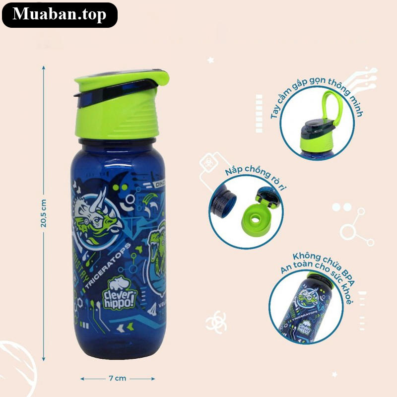 Bình Nước Clever Hippo 450 ml  6