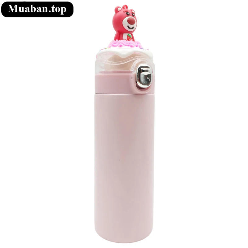Bình Nước Inox Giữ Nhiệt Đầu Thú ZY Màu Hồng 2