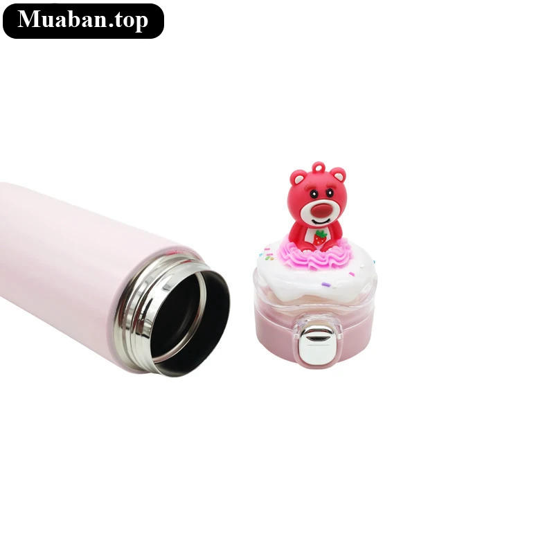 Bình Nước Inox Giữ Nhiệt Đầu Thú ZY Màu Hồng 5