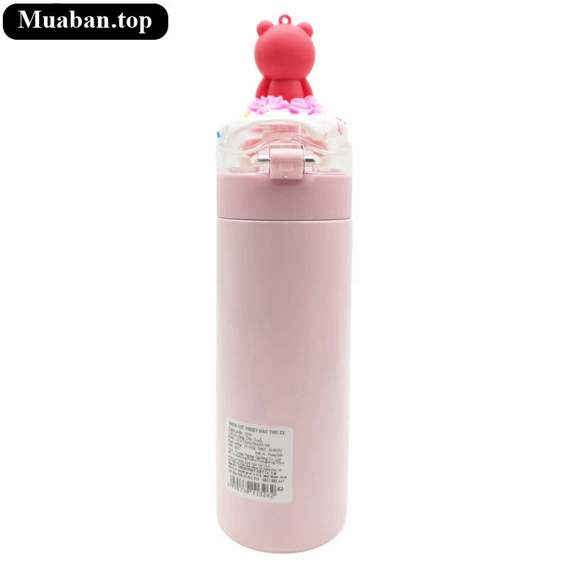 Bình Nước Inox Giữ Nhiệt Đầu Thú ZY Màu Hồng 7