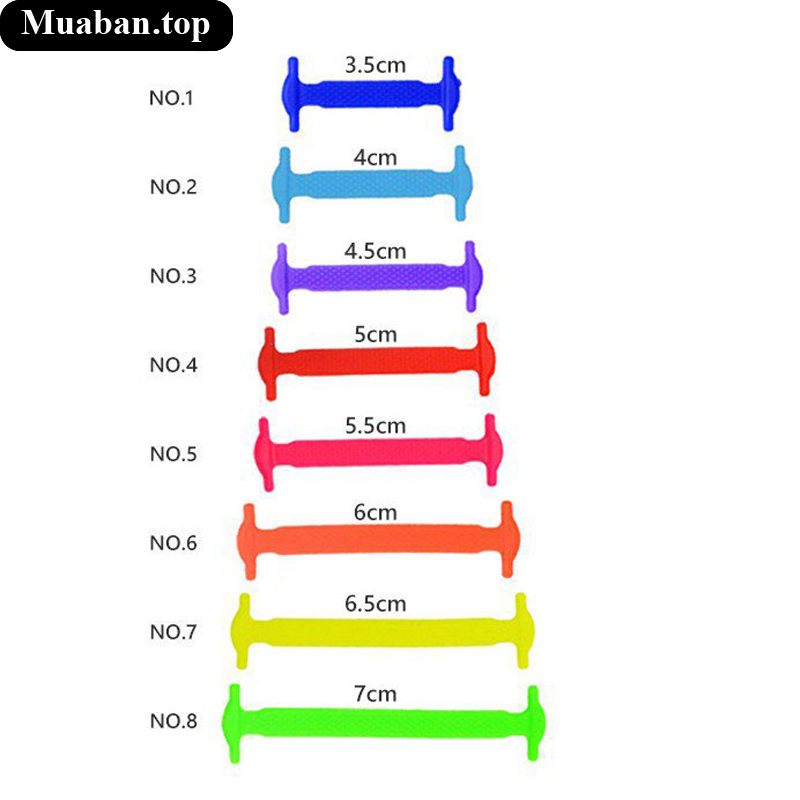 Bộ 16 đầu nối dây giày bằng silicone co giãn nhiều màu 9