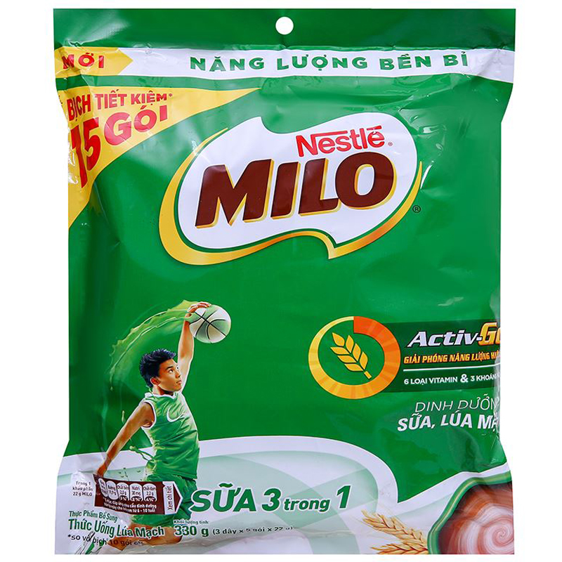 Bột thức uống lúa mạch Milo Active Go bịch 330g