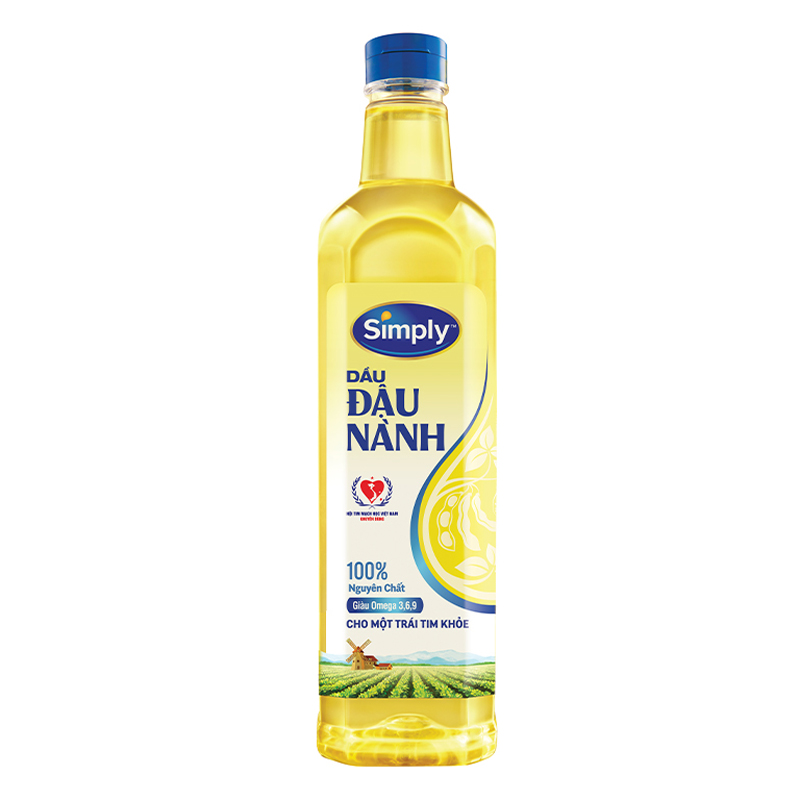 Dầu đậu nành nguyên chất Simply chai 1 lít