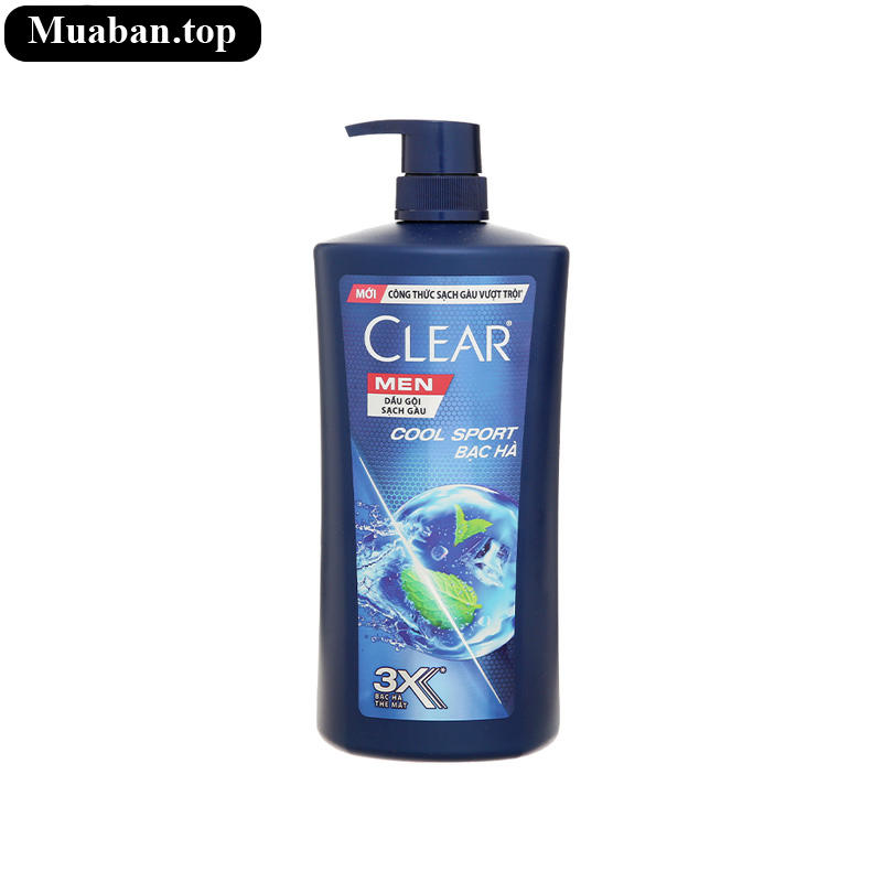 Dầu gội Clear Men Cool Sport bạc hà mát lạnh 874ml