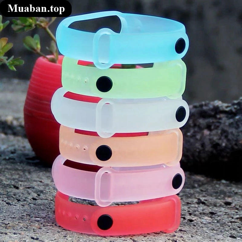 Dây đeo Silicon trong suốt đục màu cho Xiaomi Mi Band 3/4/5/6/7