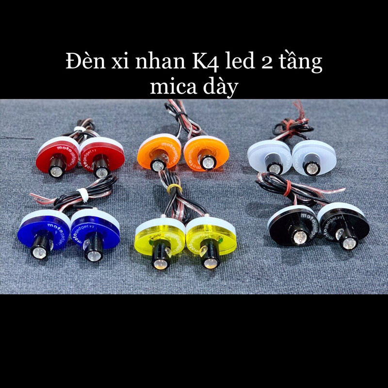 Đèn xi nhan K4 led 2 tầng Mica dày dành cho xe máy
