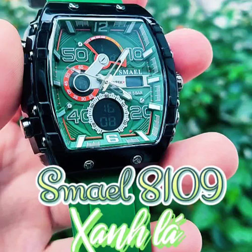 Đồng hồ Smael 8109 phiên bản xanh lá đẹp lung linh