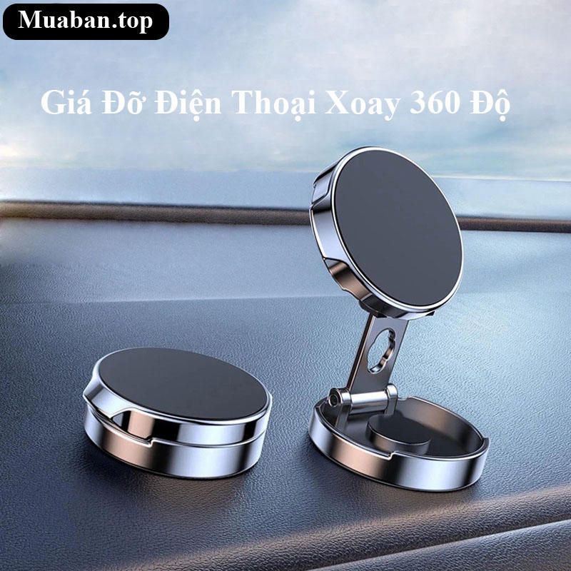 Giá đỡ điện thoại xoay 360 độ có từ tính bằng loại dùng cho oto