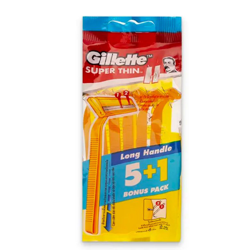 Gói 5+1 cây dao cạo râu 2 lưỡi Gillette cán vàng