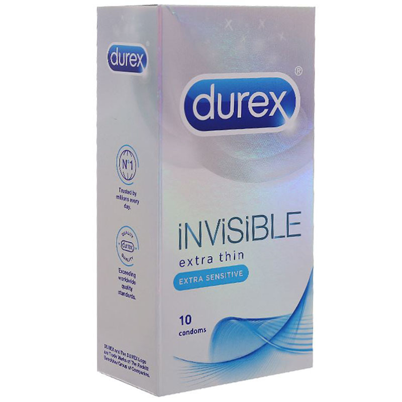 Hộp 10 cái bao cao su Durex Invisible 52mm
