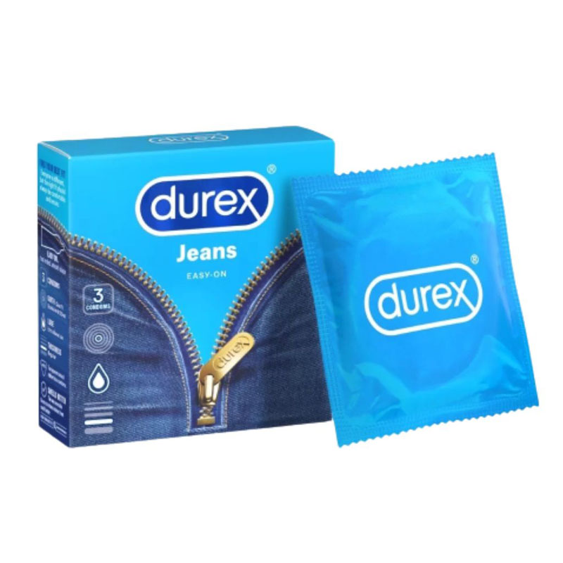 Hộp 3 cái Durex Jeans 52.5mm xanh biển