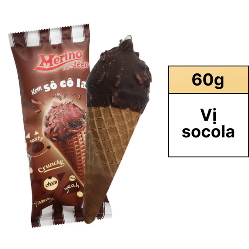 Kem ốc quế socola Merino Super Teen 60g