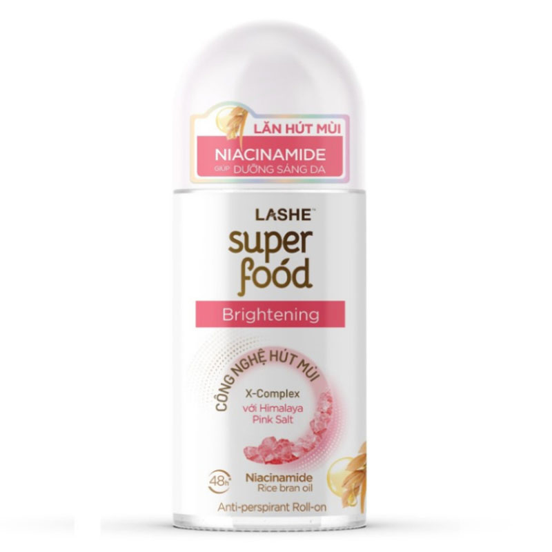 Lăn khử mùi Lashe Super Food Brightening dưỡng sáng da 50ml