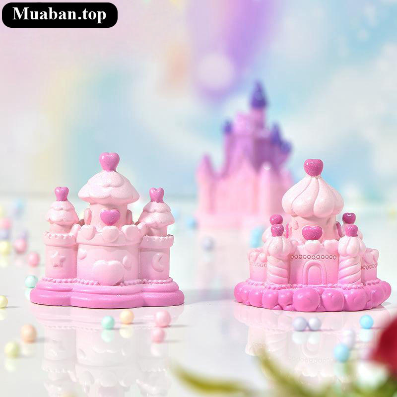 Lâu đài bánh kem tiểu cảnh mini bằng gốm