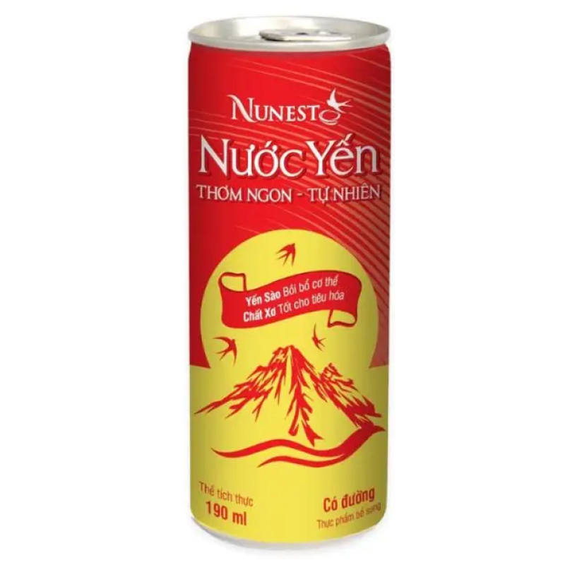 Lốc 6 lon nước yến sào Nunest đường phèn 190ml