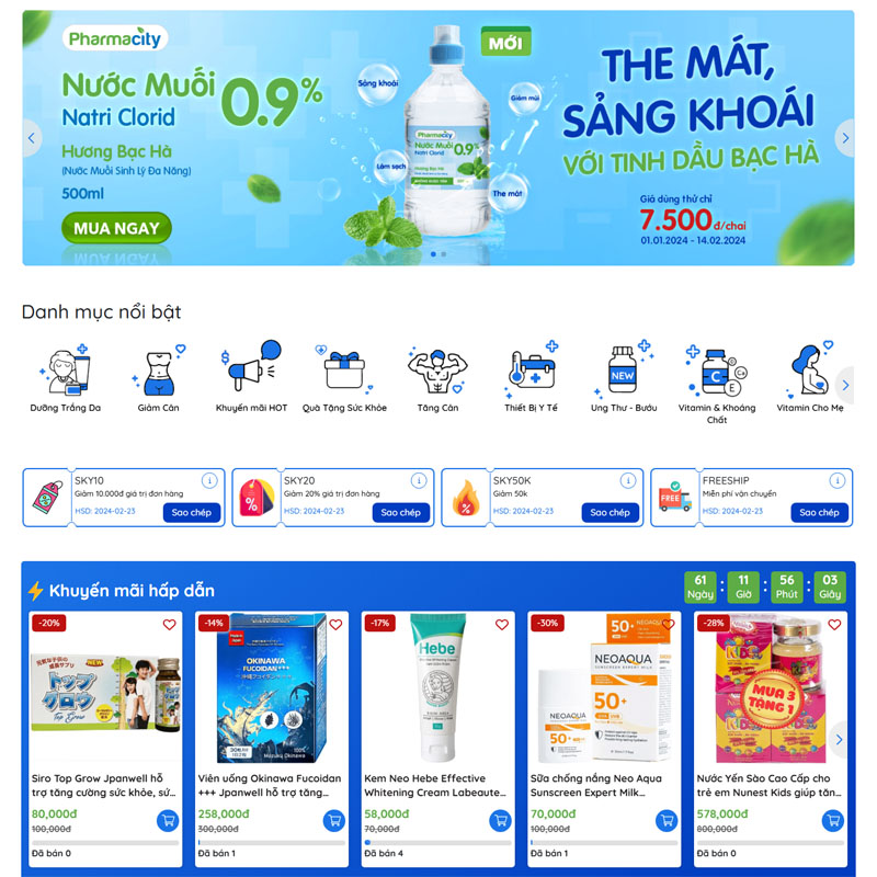 Mẫu giao diện website kinh doanh dược phẩm Sky Pharmacy dành cho WordPress
