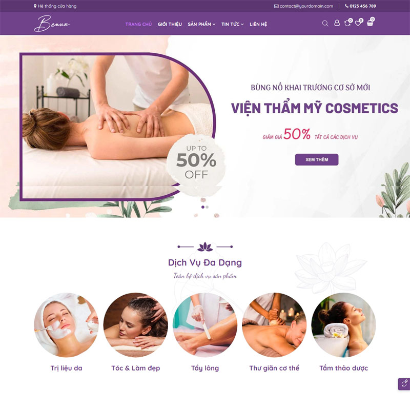 Mẫu giao diện website Spa chăm sóc sắc đẹp Beaux dành cho WordPress