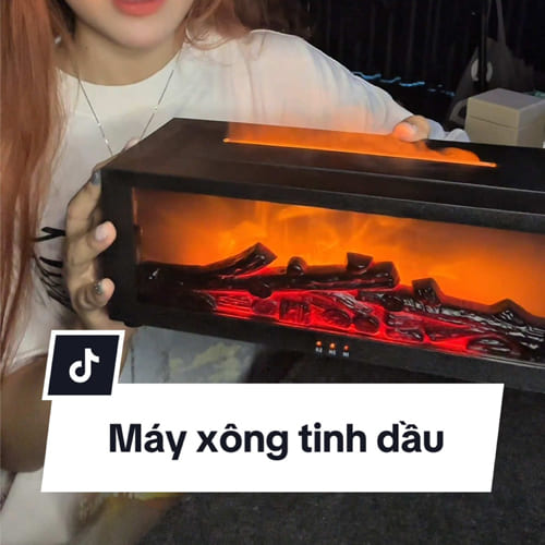 Máy Xông Tinh Dầu Hiệu Ứng Lò Sưởi Sang Trọng Tạo Không Gian Thư Giãn Hoàn Hảo