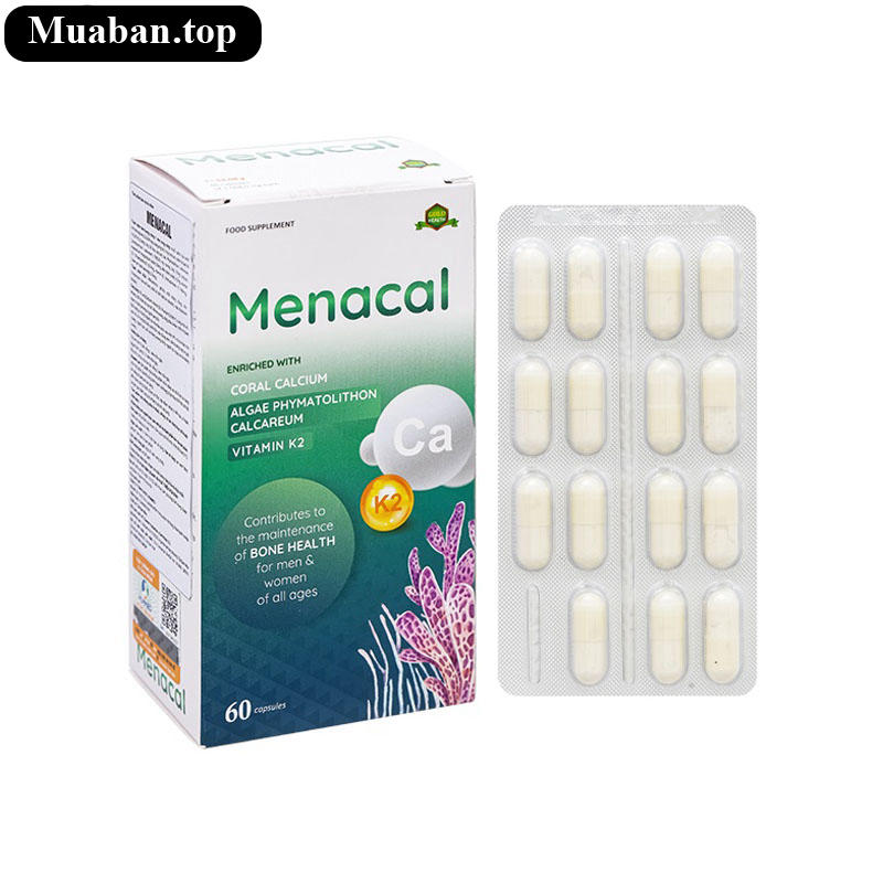 Menacal bổ sung canxi, khoáng chất cho cơ thể giúp chắc răng, ngừa loãng xương hộp 60 viên