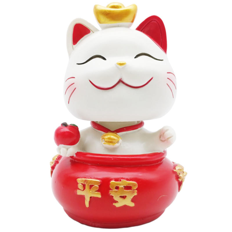 Mô Hình Mèo Thần Tài Mini Ngồi Trong Chậu