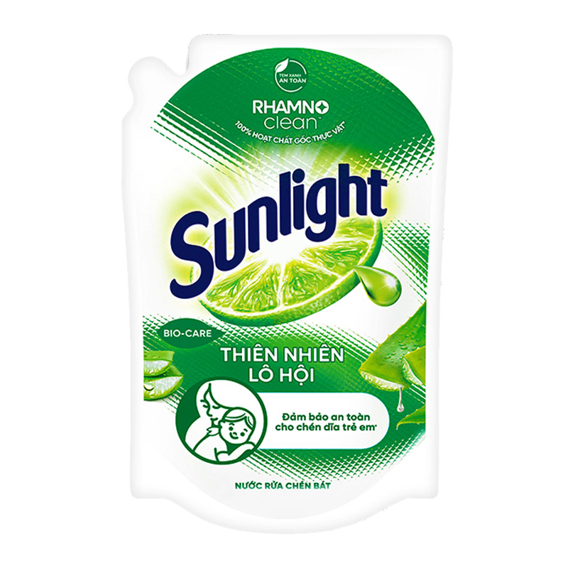 Nước rửa chén Sunlight thiên nhiên lô hội túi 1.9 lít