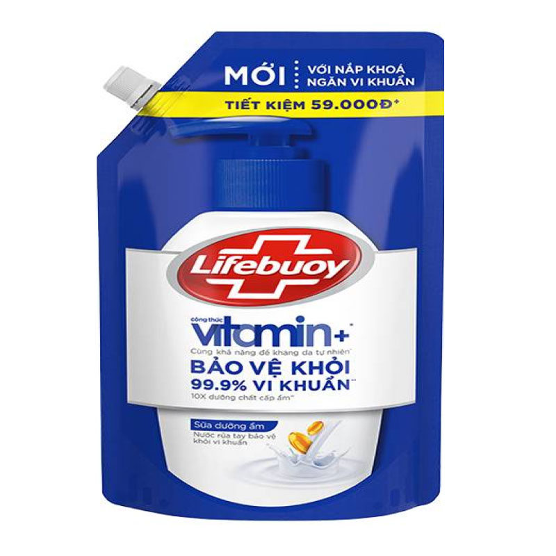 Nước rửa tay Lifebuoy dưỡng ẩm diệt vi khuẩn túi 987ml