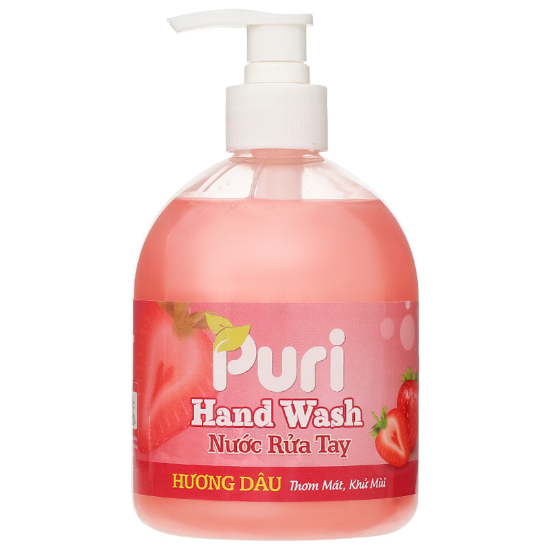 Nước rửa tay Puri hương dâu 500ml