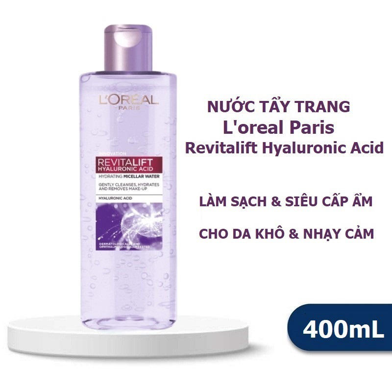 Nước Tẩy Trang Loreal Tím Dành Cho Mọi Loại Da Size 400ml