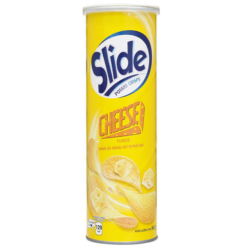 Snack khoai tây vị phô mai Slide lon 90g