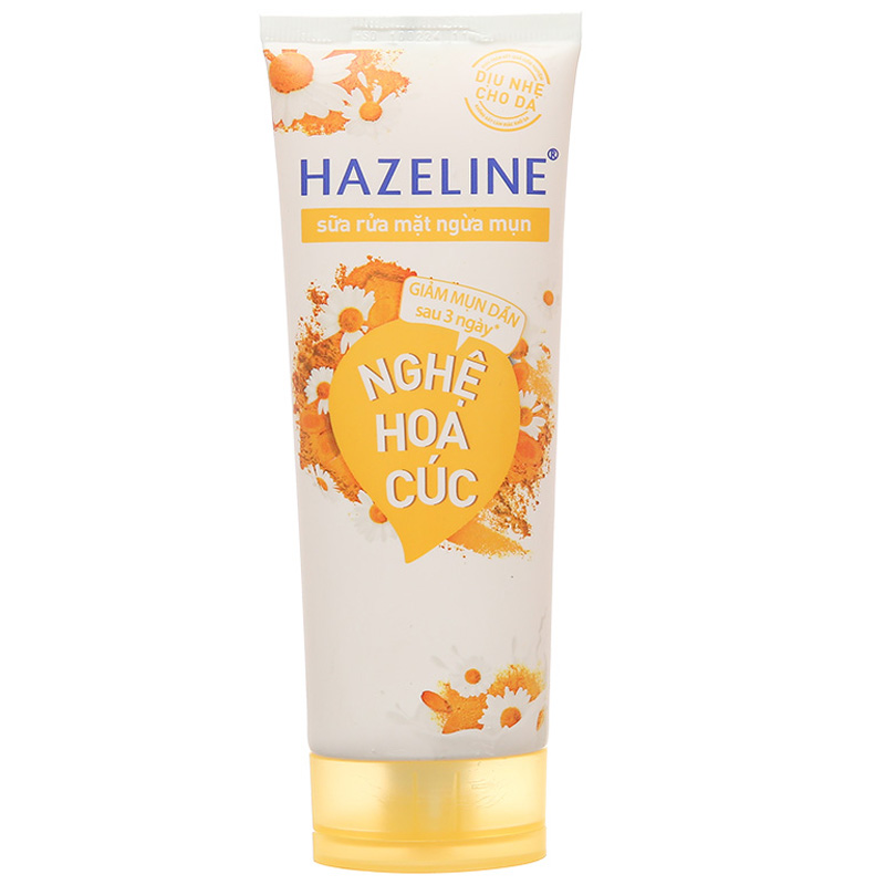Sữa rửa mặt Hazeline làm mờ vết thâm nghệ hoa cúc 100g