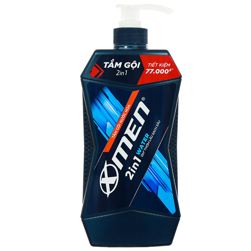 Tắm gội 2 trong 1 X-Men Water thơm lâu sạch sâu 750g