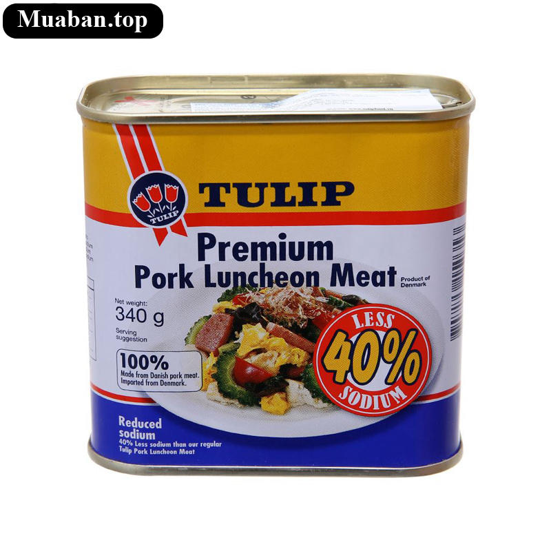 Thịt heo Pork Luncheon Meat ít muối Tulip 340g