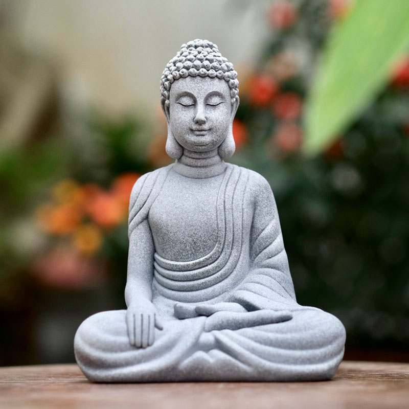 Tượng Phật thiền đá sa thạch cao 14cm