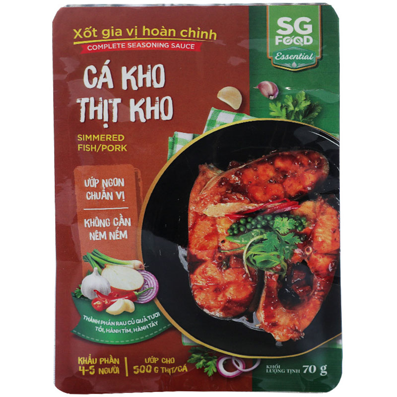 Xốt gia vị hoàn chỉnh cá kho thịt kho SG Food gói 70g