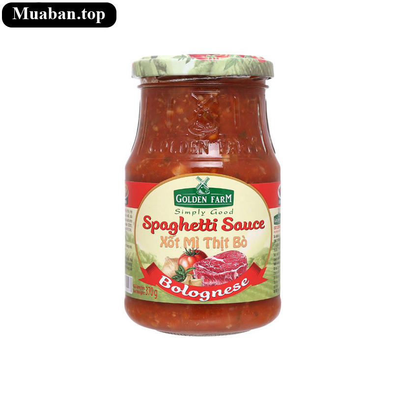 Xốt mì Spaghetti thịt bò Bolognese Golden Farm hũ 370g