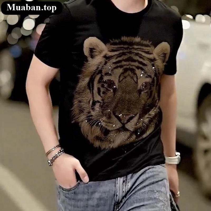 Áo thun cotton hình hổ phong cách lịch lãm 4