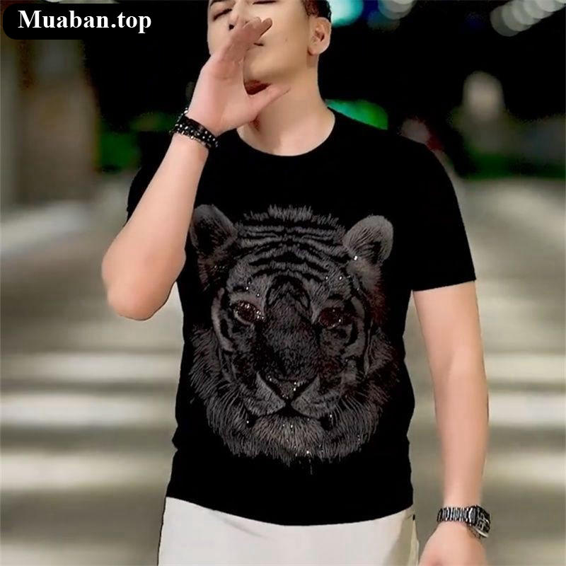 Áo thun cotton hình hổ phong cách lịch lãm 8