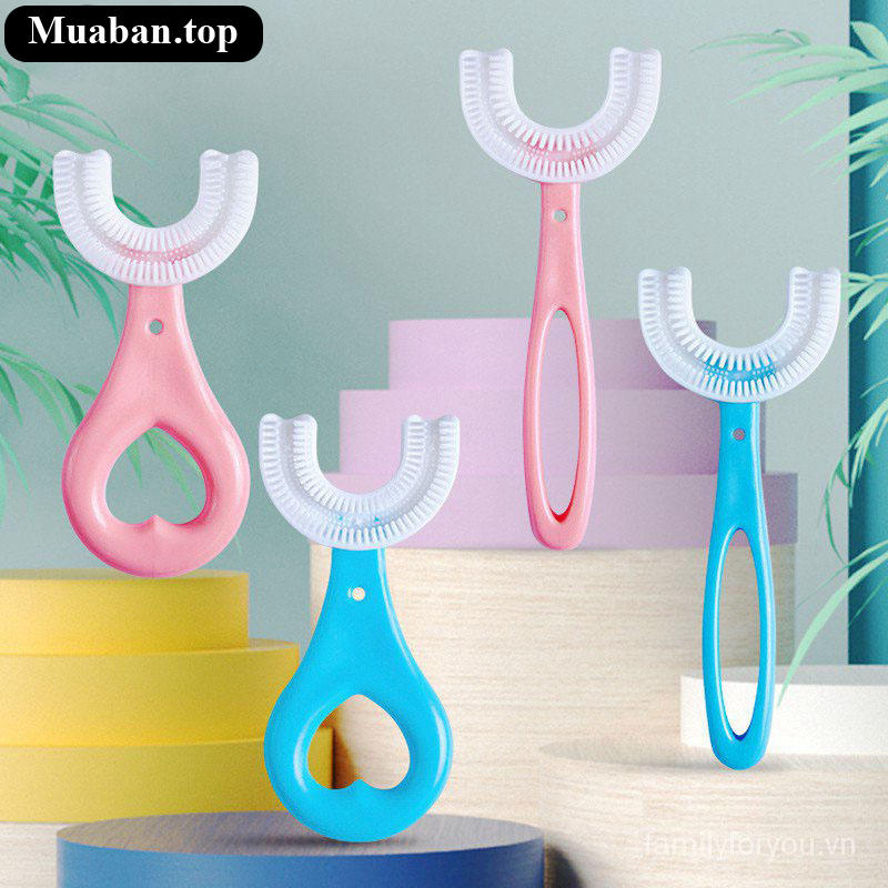 Bàn chải đánh răng silicon hình chữ U dành cho trẻ em từ 2-12 tuổi